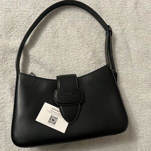 Coach Eliza Black Leather Shoulder Bag